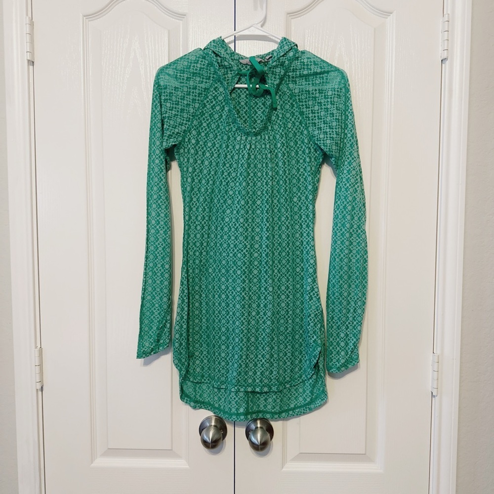 Athleta green hooded lightweight long top / coverup Size XS - Picture 1 of 14